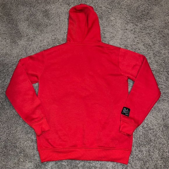 Bleecker & Mercer Men’s Hoodie Red Trouble Maker Embroidered Bear Size M Medium - Picture 2 of 7